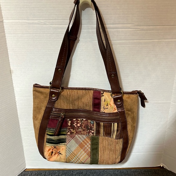 Relic Handbags - Relic vintage shoulder bag. Suede and canvas